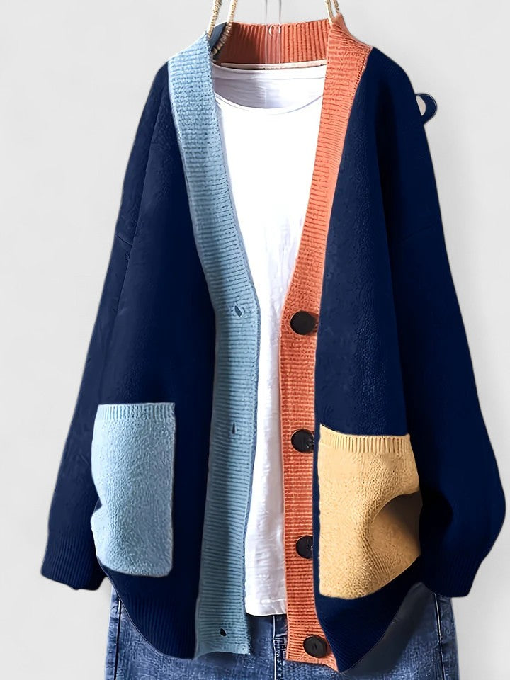 Clio | Colorblock Cozy Knit Cardigan