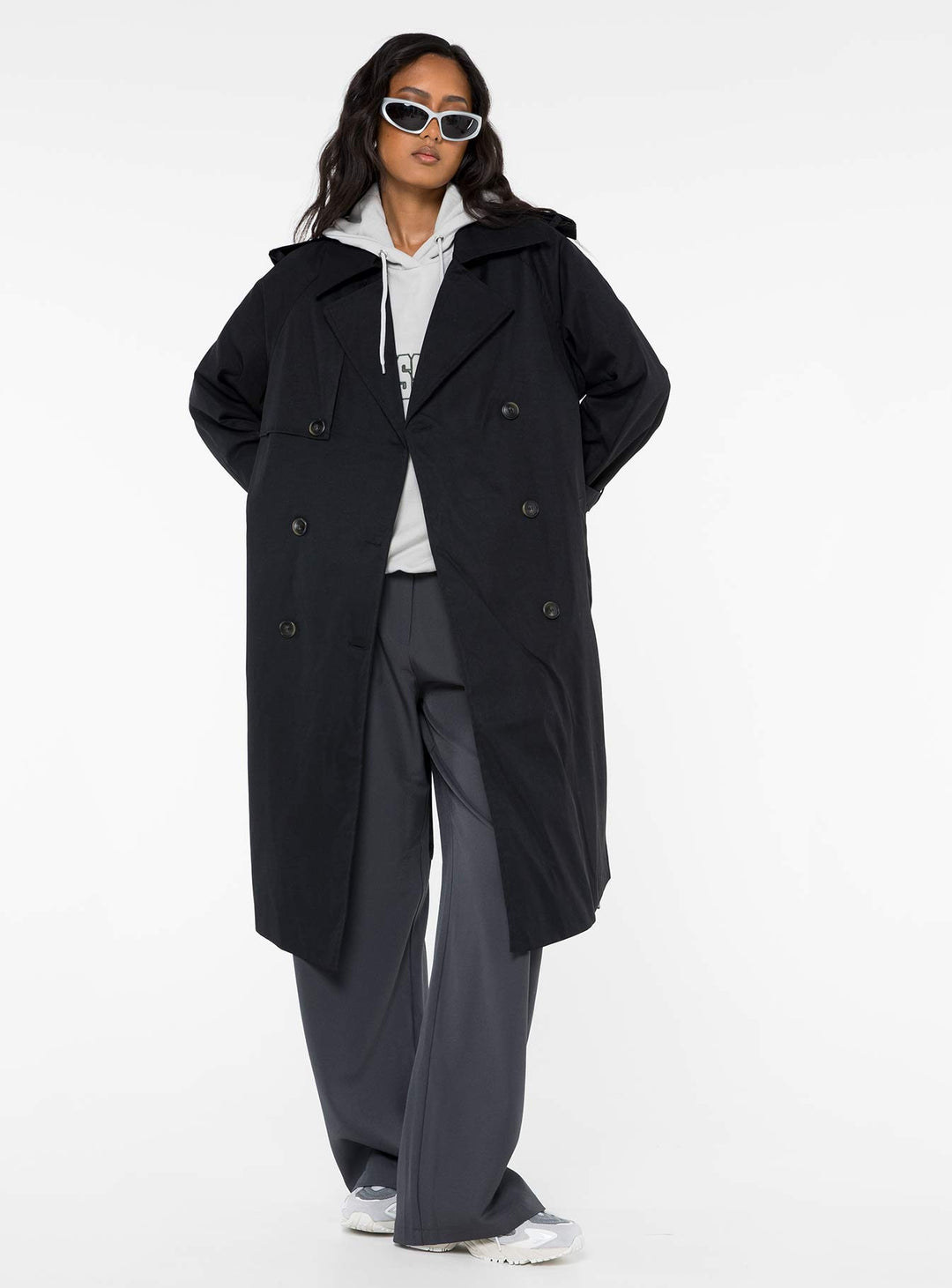 Audrey | Classic Double-Breasted Oversized Trench Coat