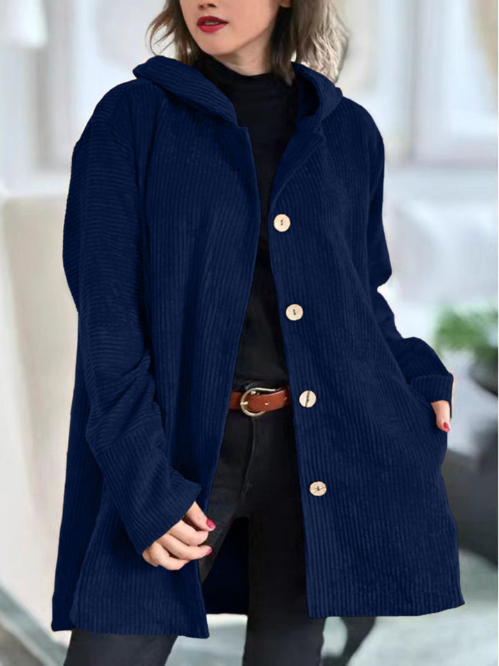 Valea | Cozy Corduroy Hooded Button Jacket