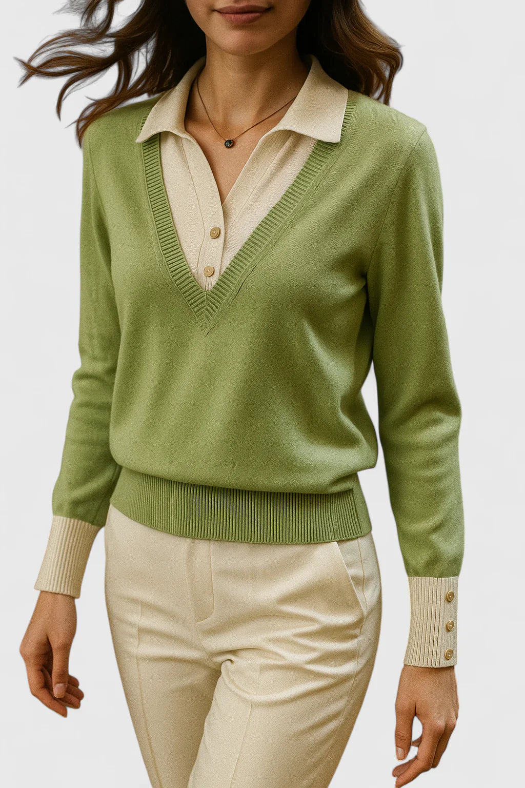 Jovi | Elegant Collared Knit Sweater