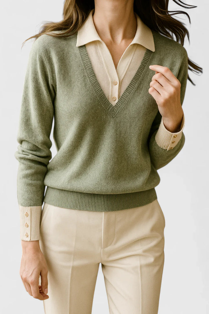 Jovi | Elegant Collared Knit Sweater