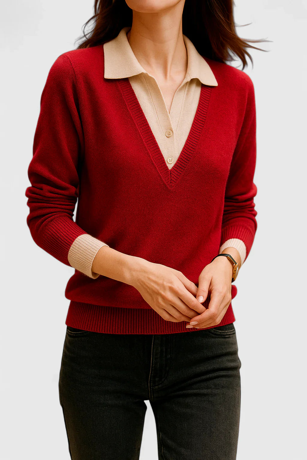 Jovi | Elegant Collared Knit Sweater