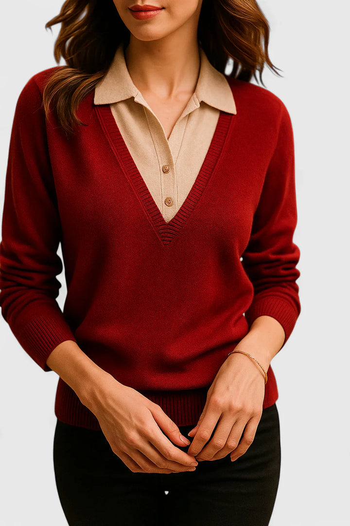 Jovi | Elegant Collared Knit Sweater