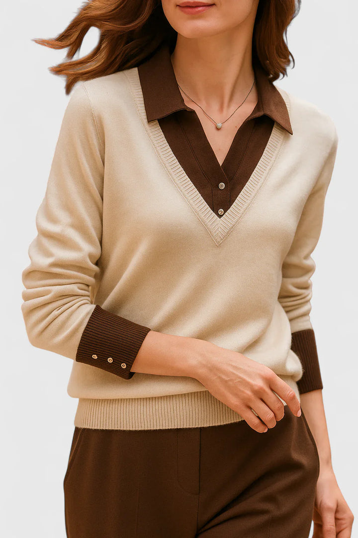 Jovi | Elegant Collared Knit Sweater