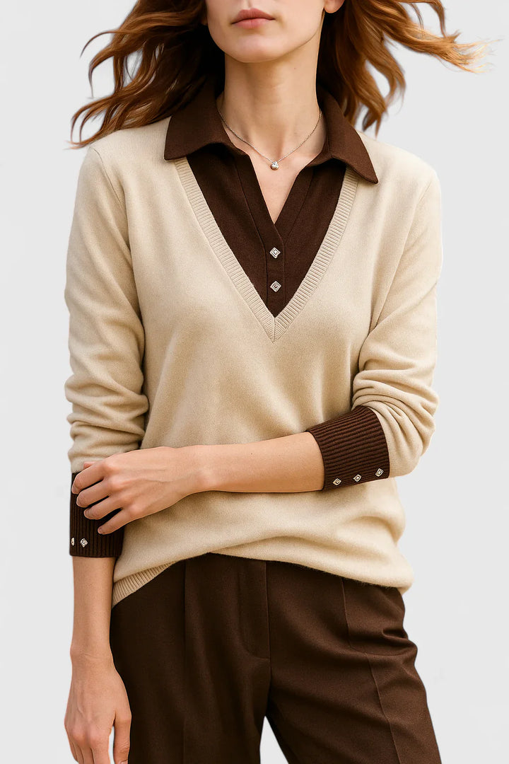 Jovi | Elegant Collared Knit Sweater