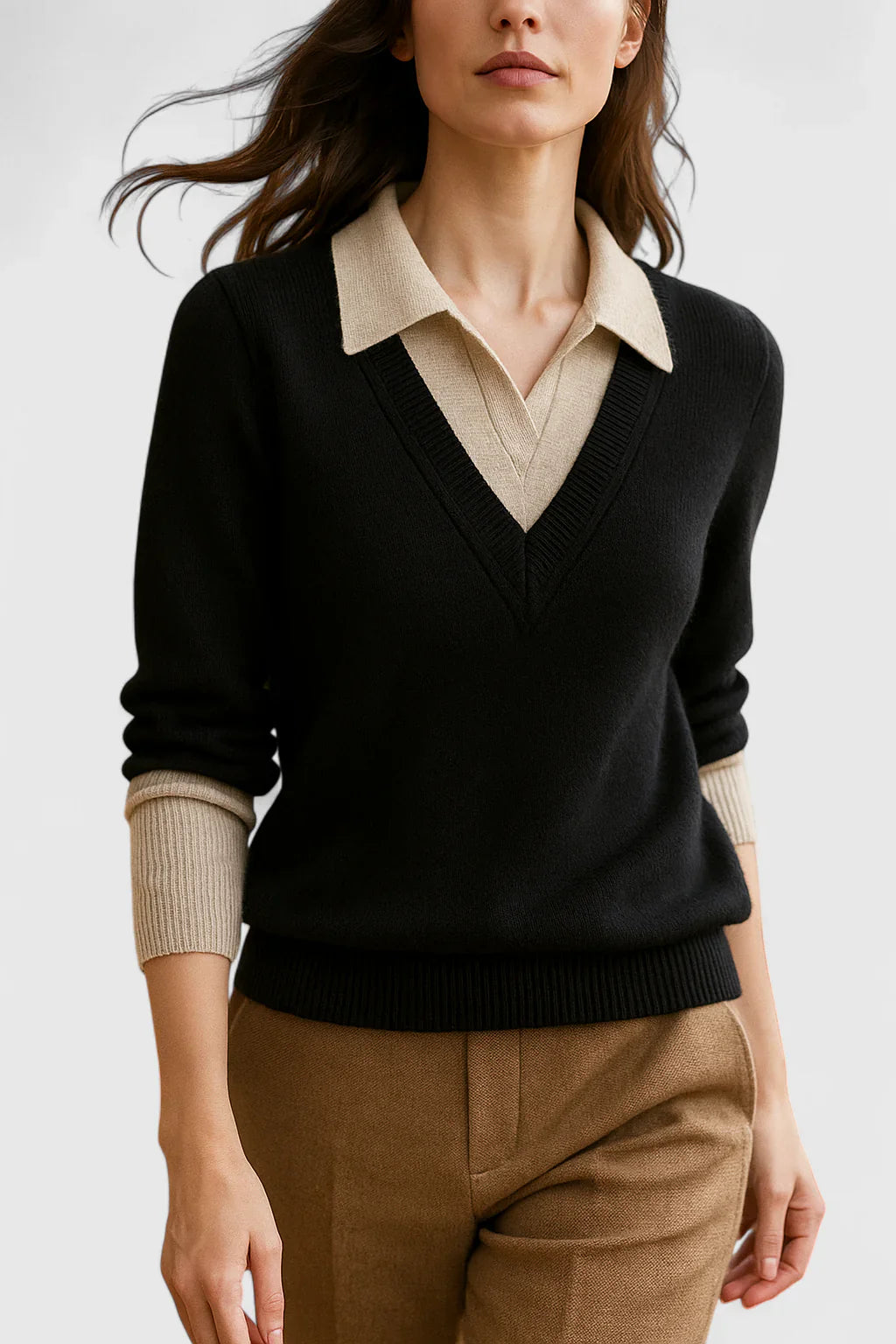 Jovi | Elegant Collared Knit Sweater