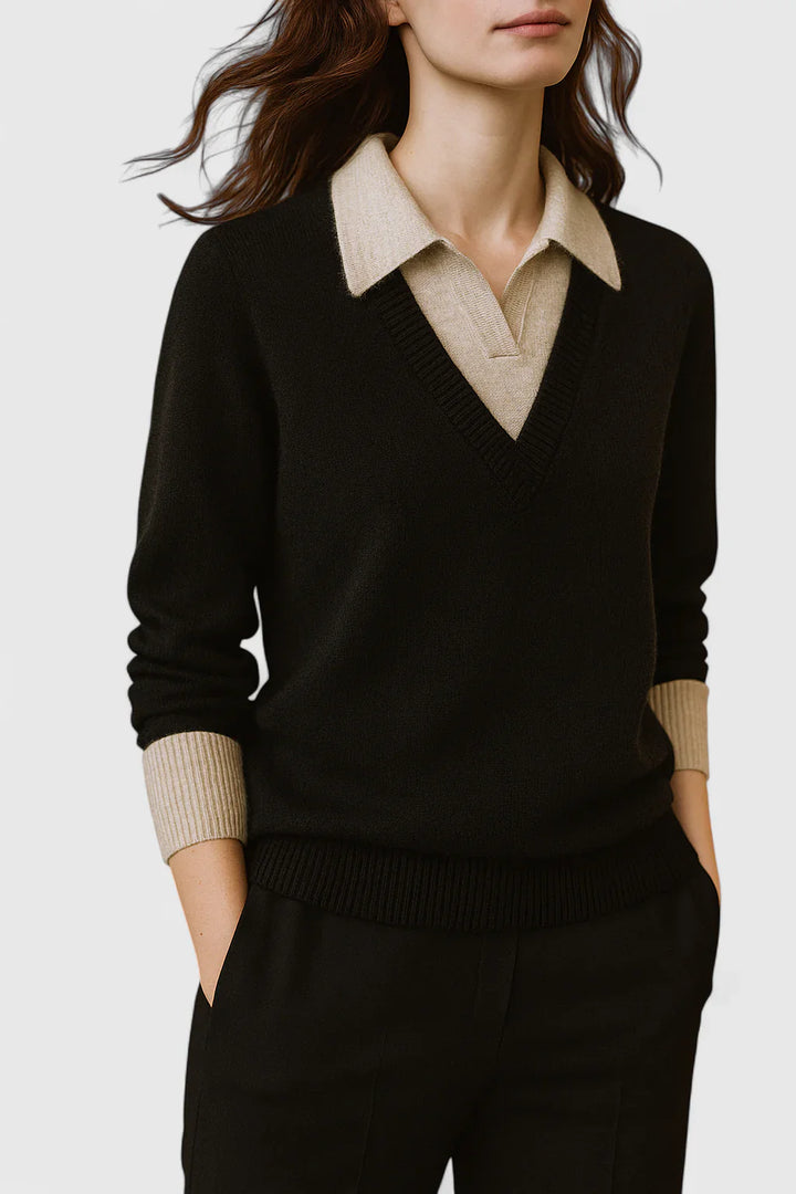 Jovi | Elegant Collared Knit Sweater