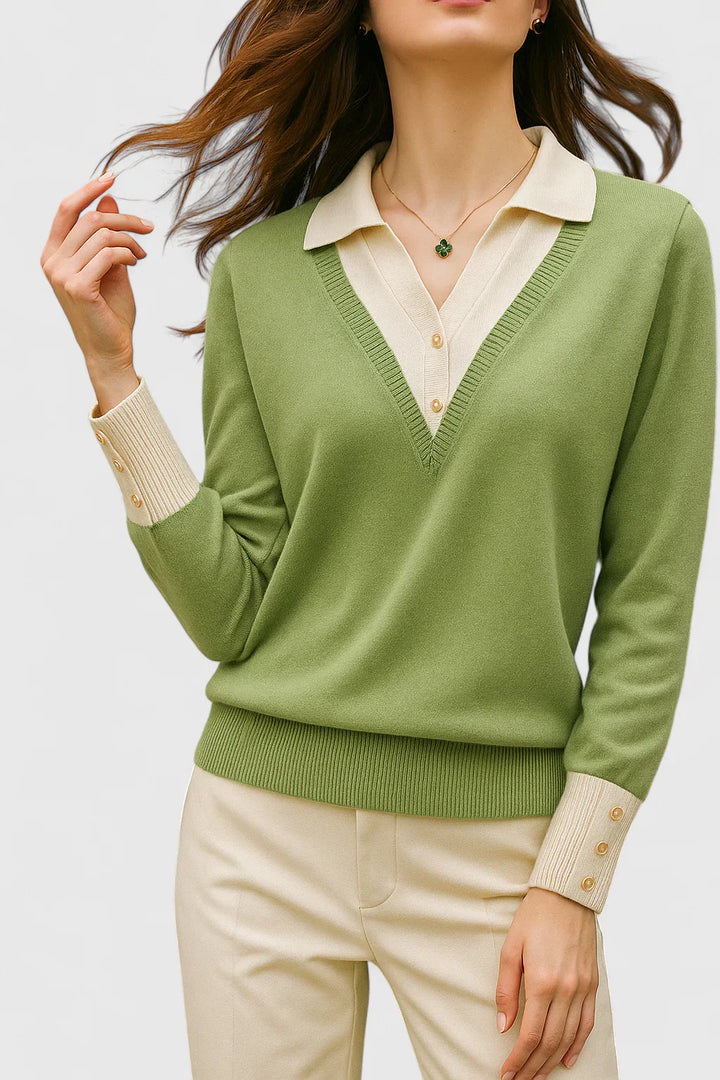 Jovi | Elegant Collared Knit Sweater
