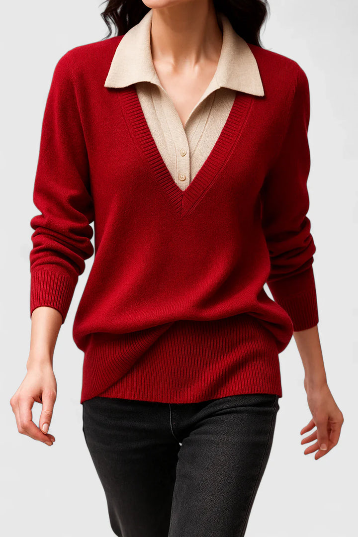 Jovi | Elegant Collared Knit Sweater
