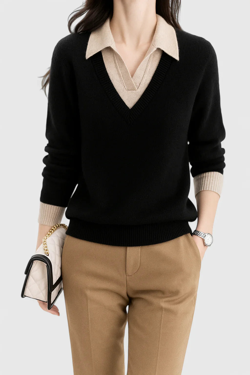 Jovi | Elegant Collared Knit Sweater