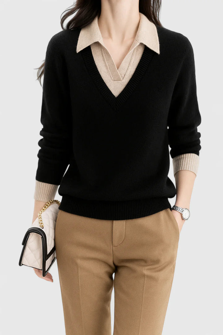 Jovi | Elegant Collared Knit Sweater