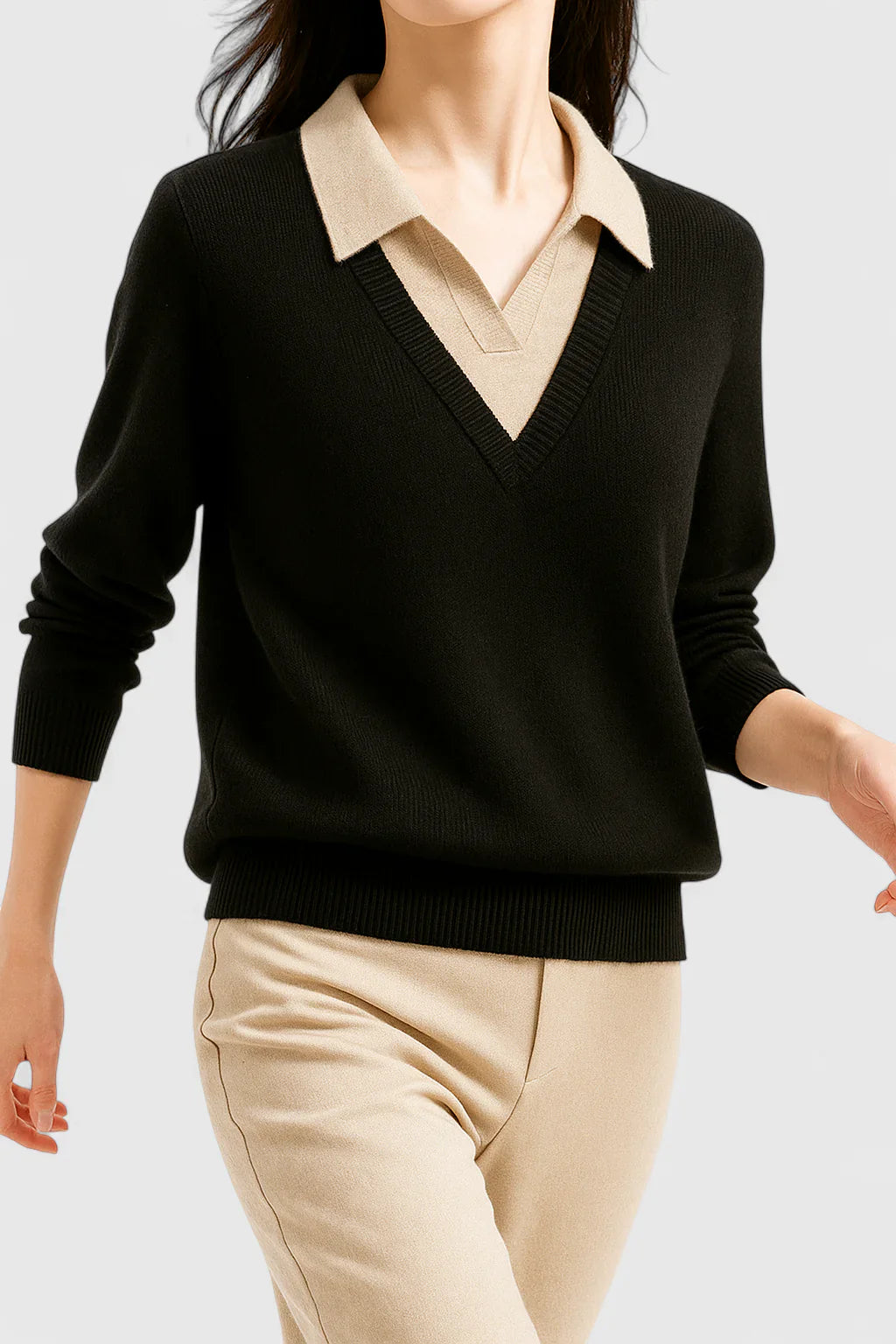 Jovi | Elegant Collared Knit Sweater