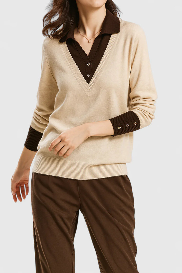 Jovi | Elegant Collared Knit Sweater