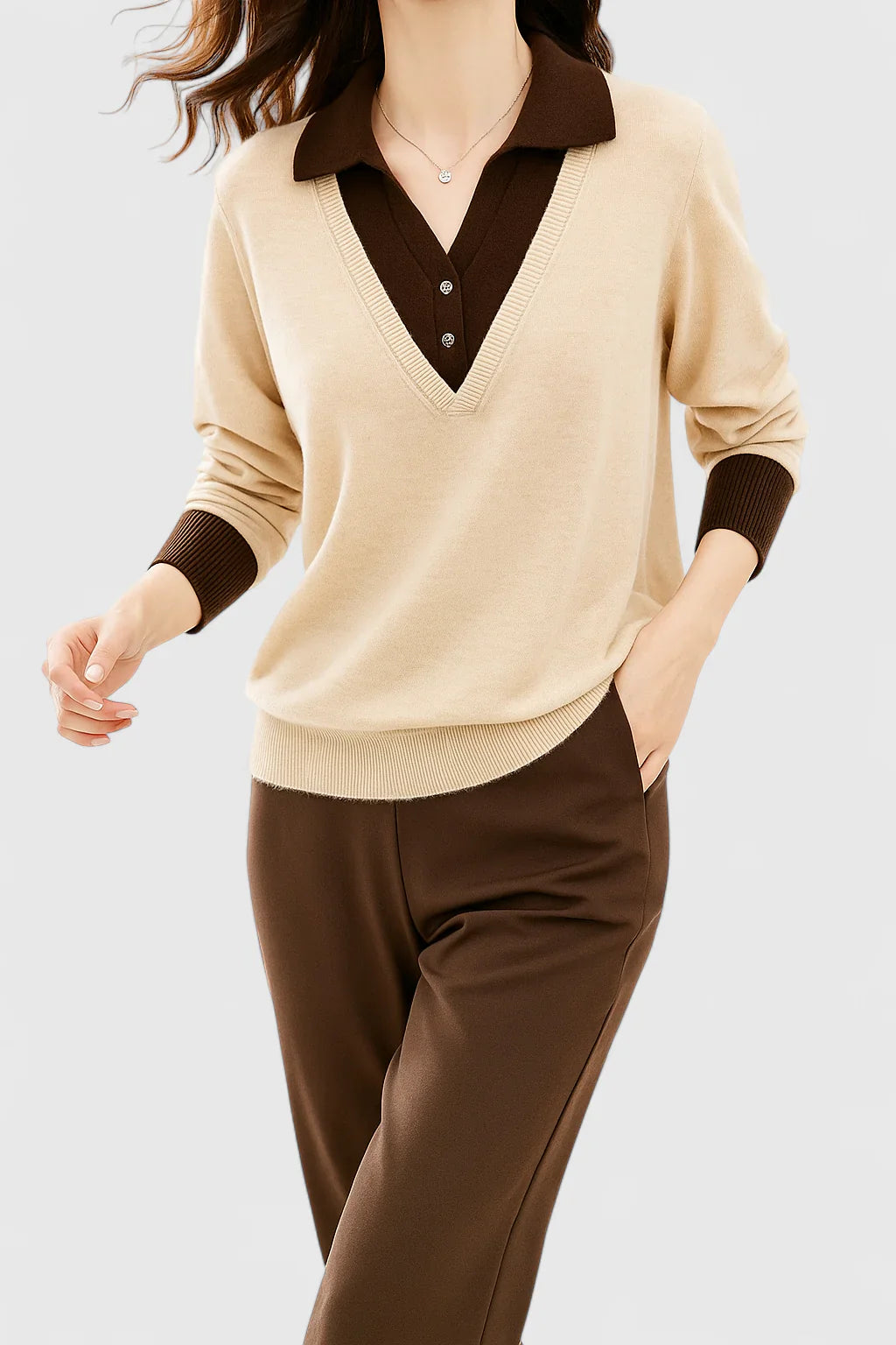 Jovi | Elegant Collared Knit Sweater