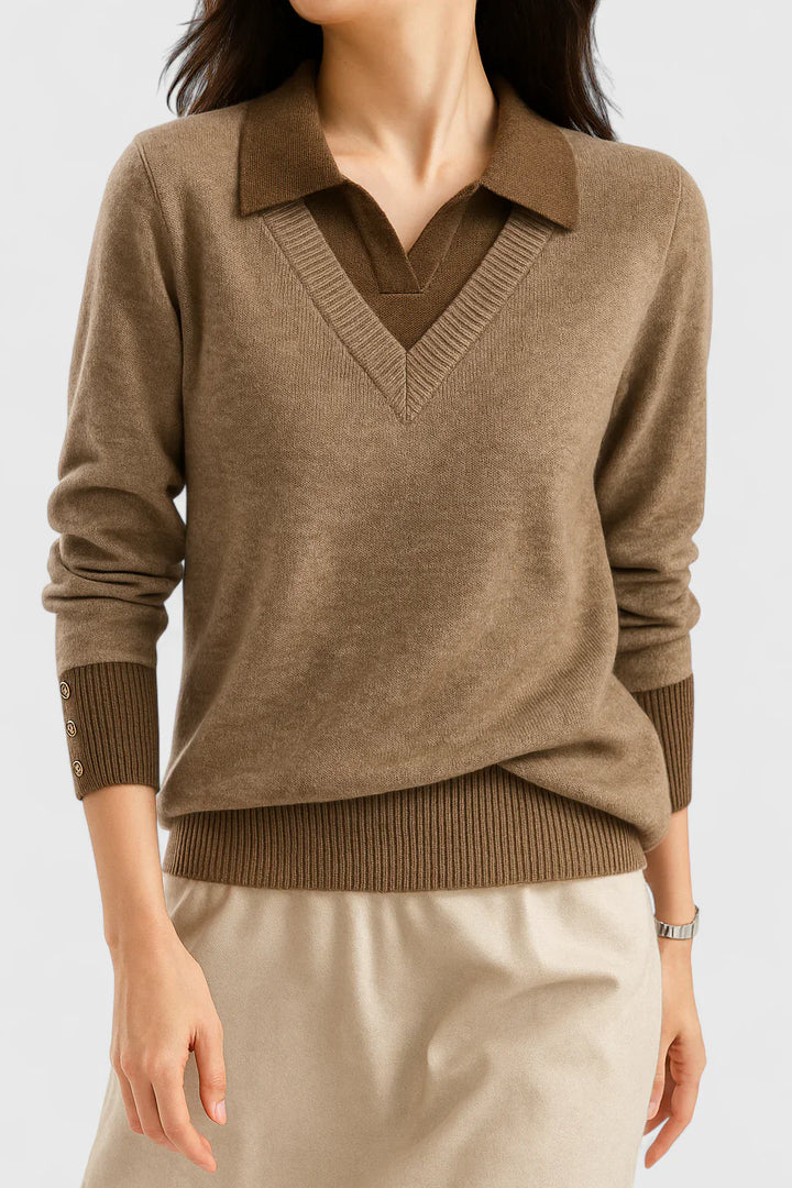 Jovi | Elegant Collared Knit Sweater