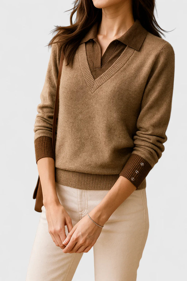 Jovi | Elegant Collared Knit Sweater