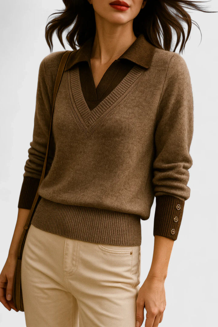 Jovi | Elegant Collared Knit Sweater