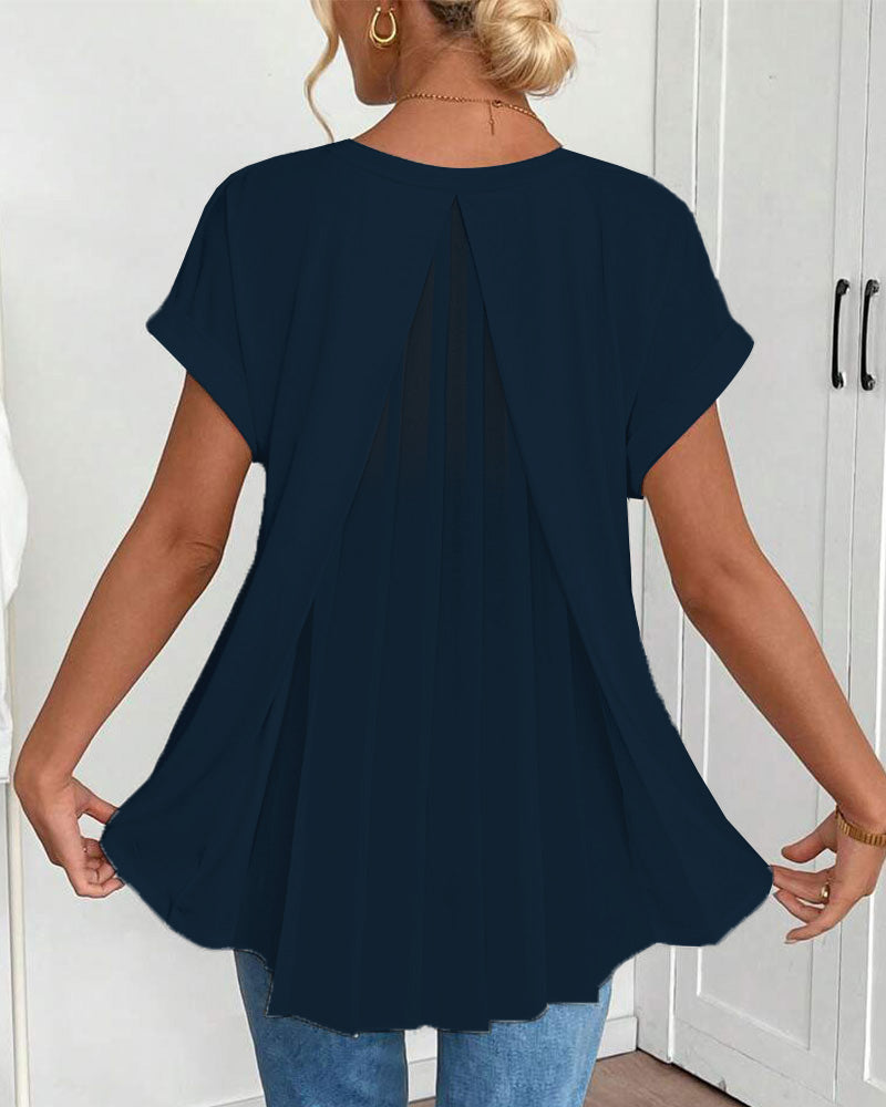 April | Patchwork V-Neck Blouse