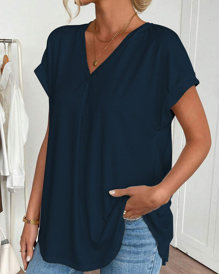 April | Patchwork V-Neck Blouse