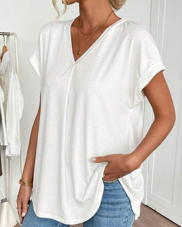 April | Patchwork V-Neck Blouse