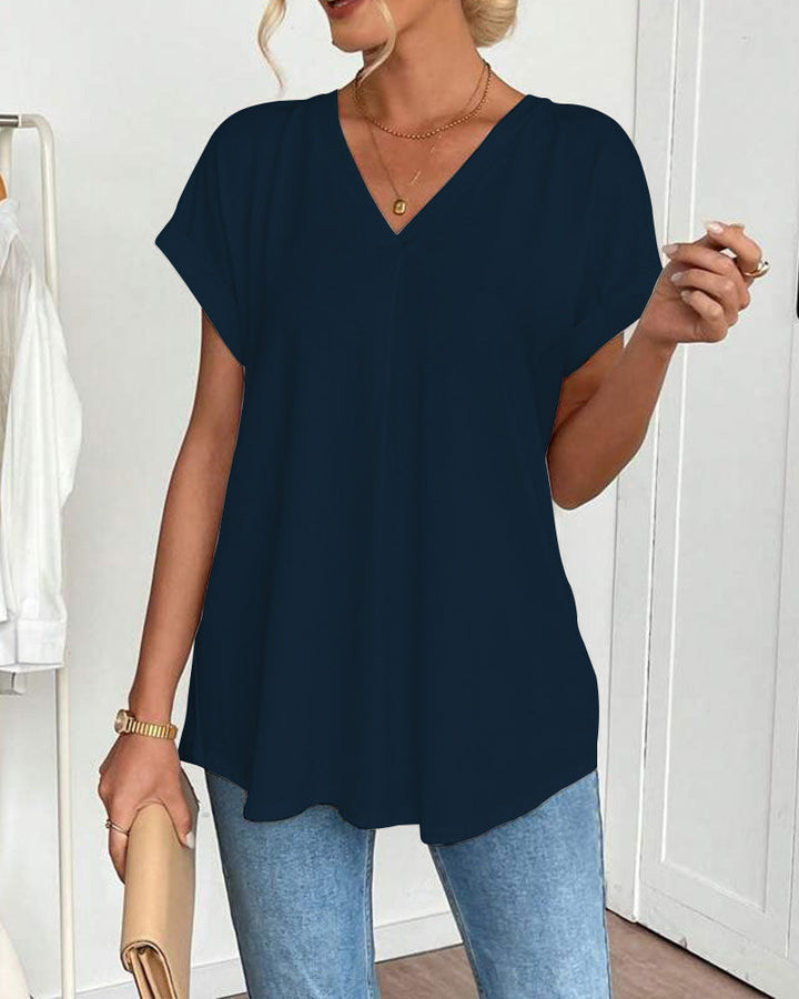 April | Patchwork V-Neck Blouse