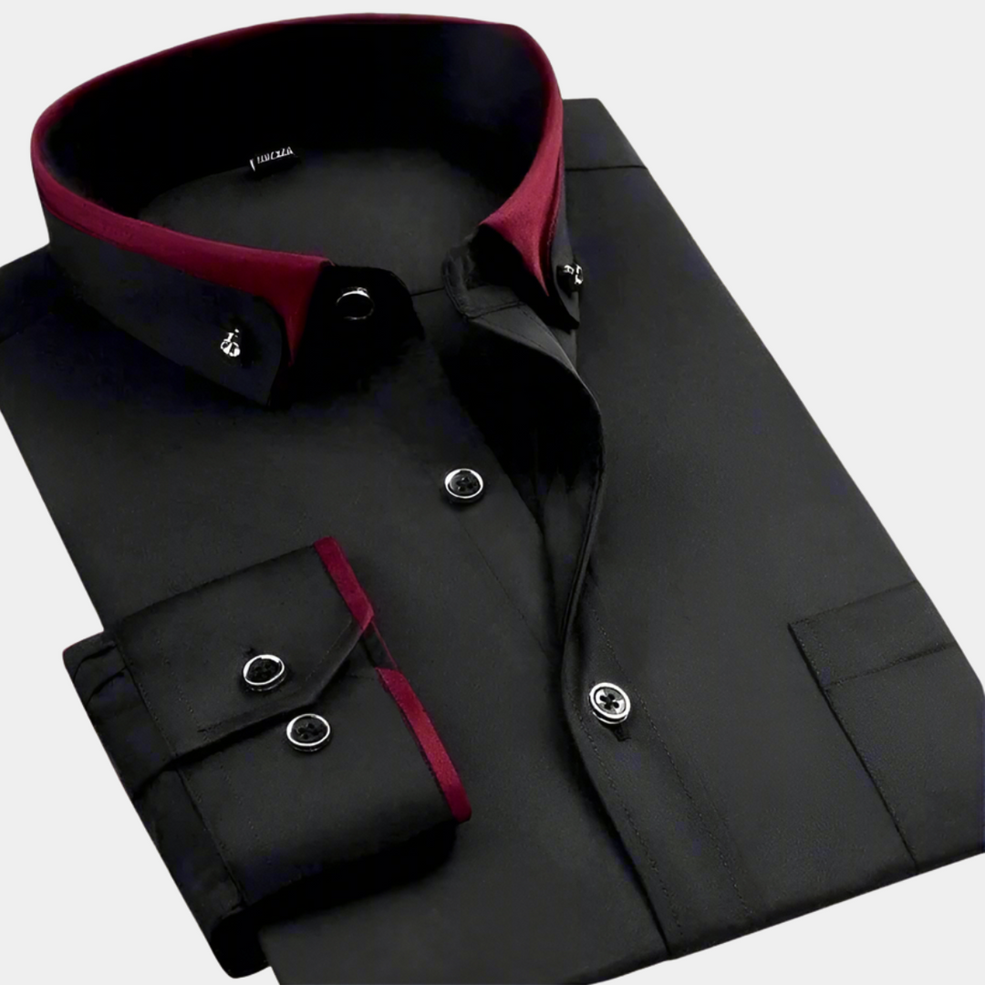 Lucas | Classic Long Sleeve Shirt with Contrast Collar