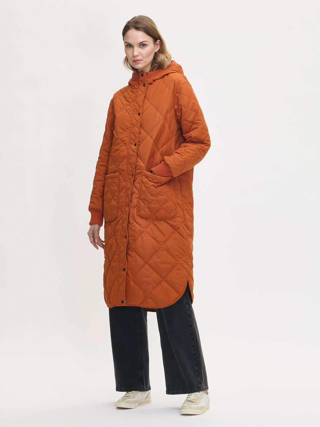 Solana | Elegant Longline Quilted Hooded Coat