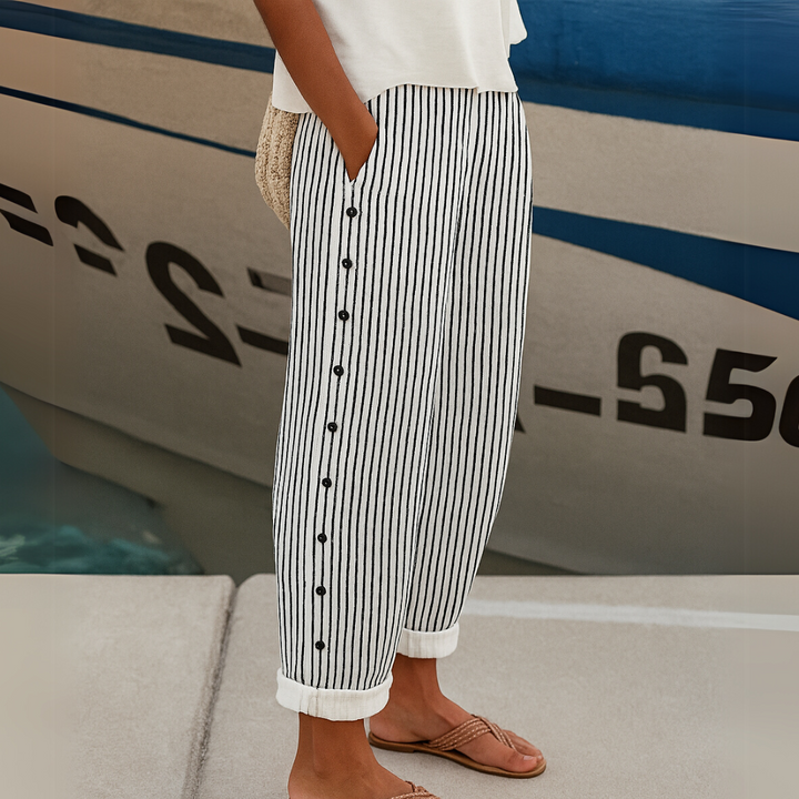Kira | Striped High-Waist Pants