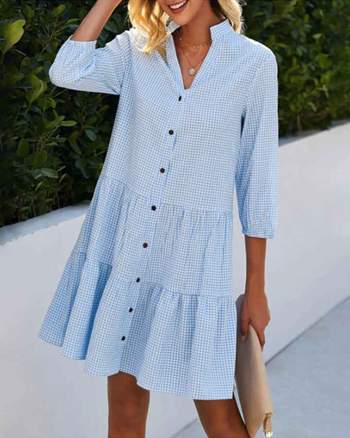 Valerie | Button-Up Plaid Dress