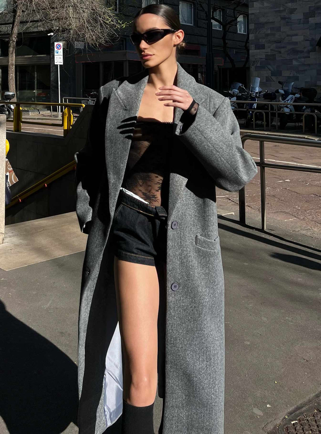 Irene | Elegant Longline Coat with Tailored Lapels