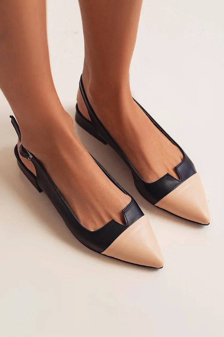 Avery | Elegant ballet flats with toe cap and two-tone details for a refined style
