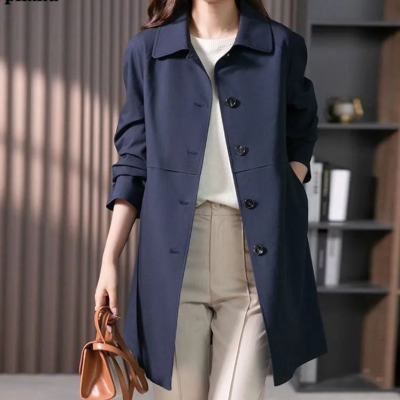 Colette | Elegant Button-Up Short Trench Coat