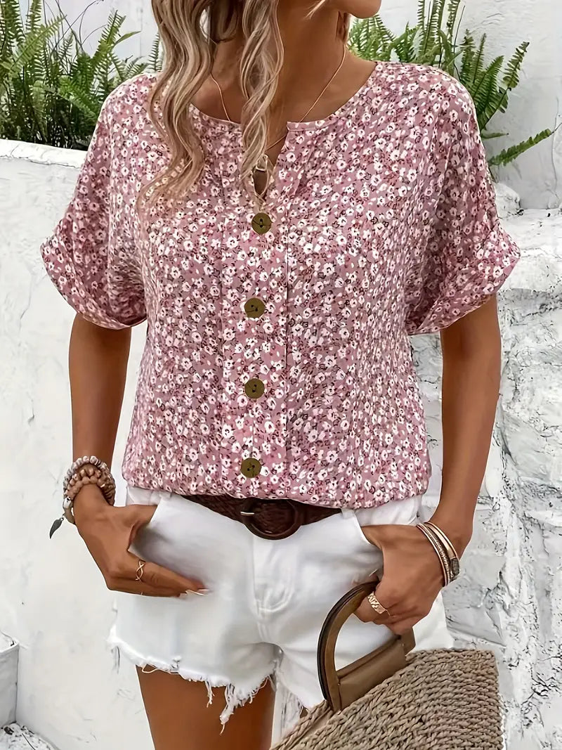 Nicka | V-Neck Floral Blouse