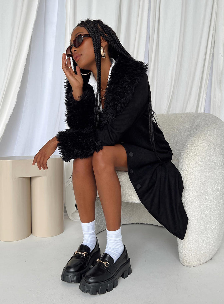 Pristine | Vintage-Inspired Fur Trimmed Long Coat