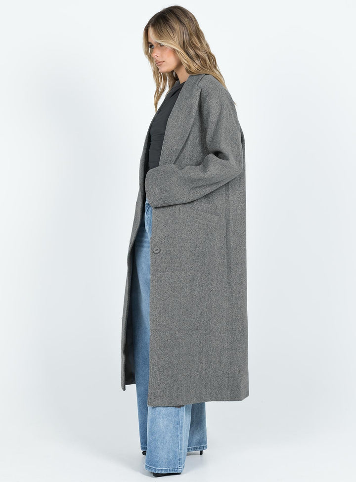 Irene | Elegant Longline Coat with Tailored Lapels