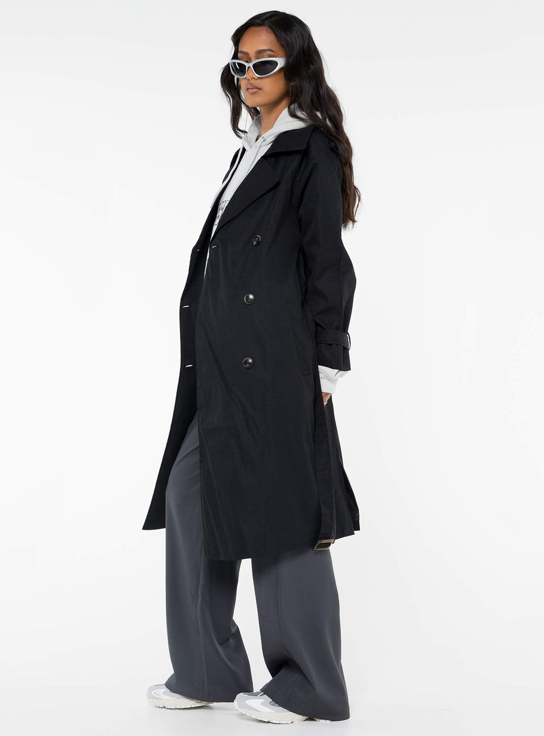Audrey | Classic Double-Breasted Oversized Trench Coat