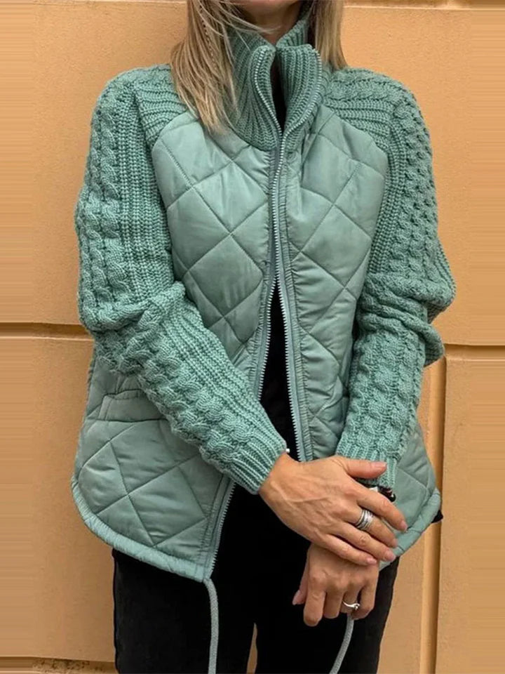 Nataly | Casual patchwork jacket with zipper