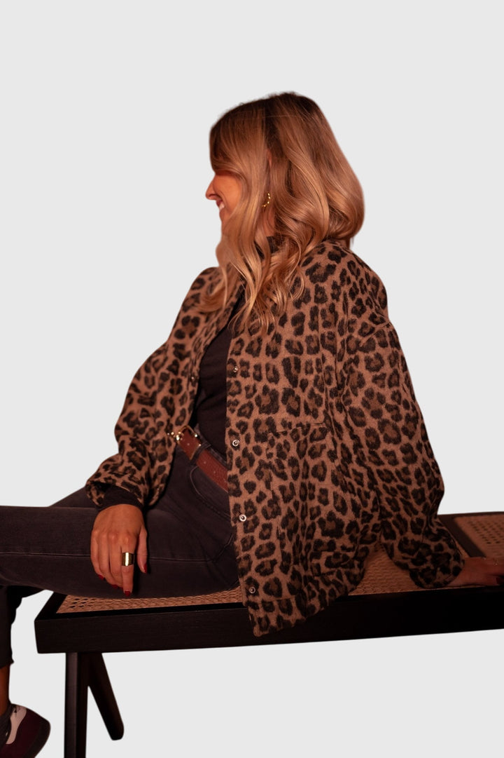 Cyra | Leopard Print Casual Jacket with Pockets