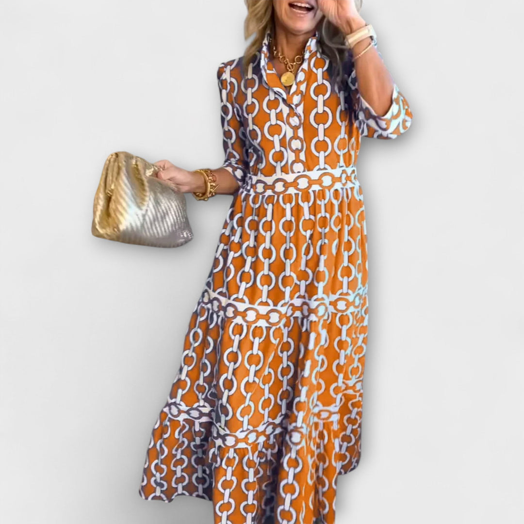 Kaira | Chain Print Midi Dress