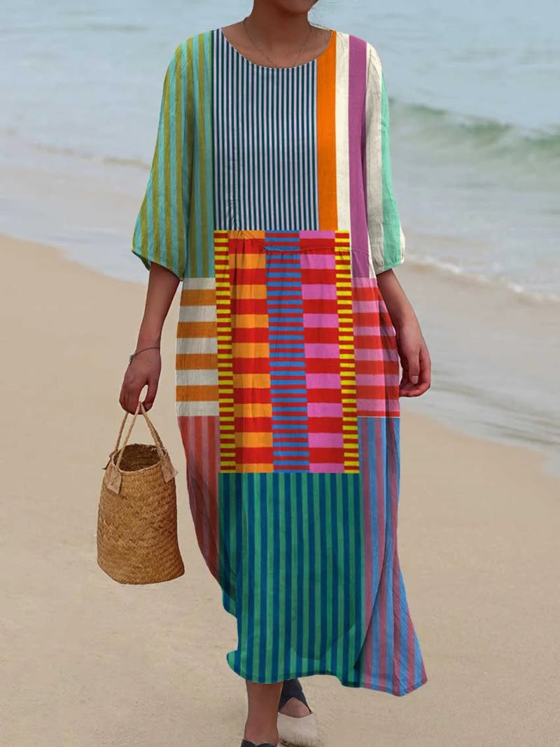 Loren | Vintage Geometric Pattern Dress