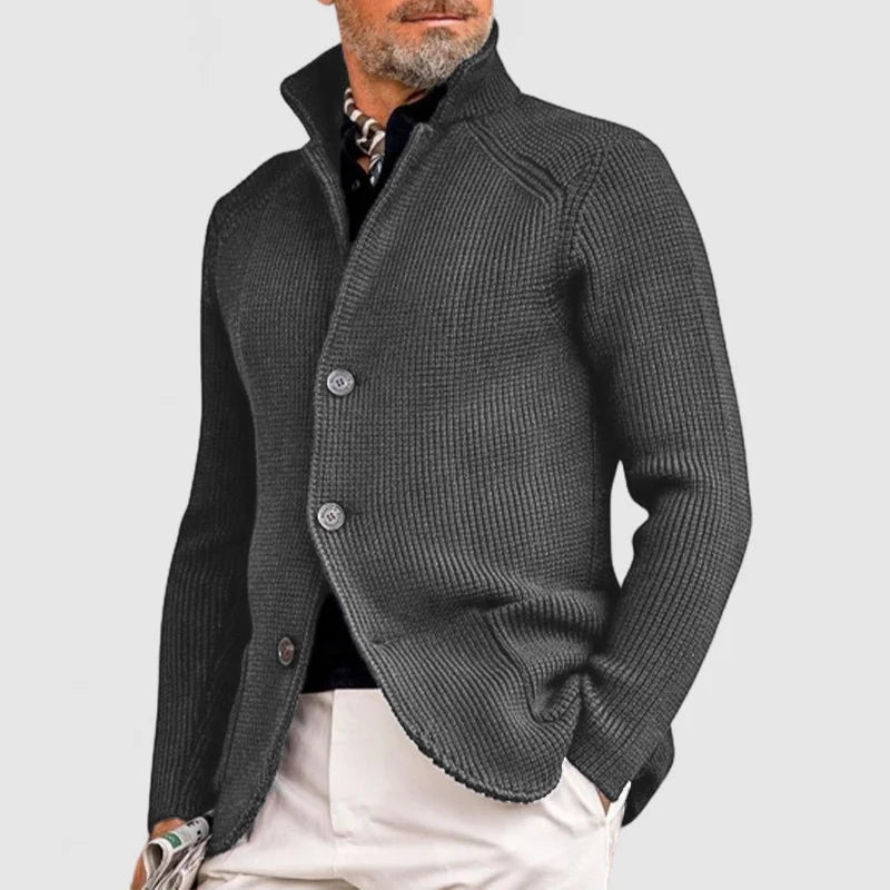 Grant | Classic Button-Up Ribbed Cardigan Sweater