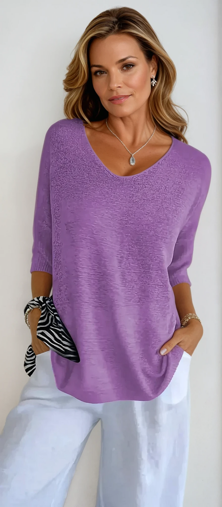 Nancy | Solid Color V-Neck Top
