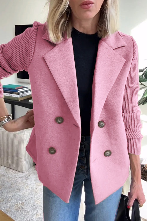 Indie | Soft Knit Double-Breasted Blazer