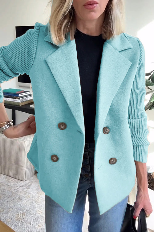 Indie | Soft Knit Double-Breasted Blazer