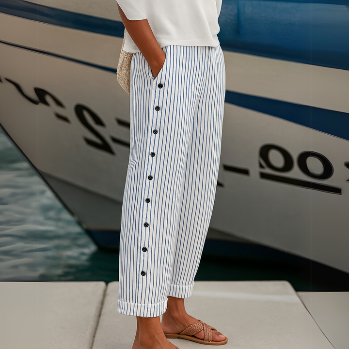 Kira | Striped High-Waist Pants