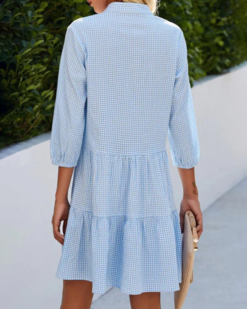 Valerie | Button-Up Plaid Dress