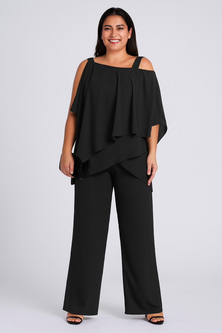 Lila | Elegant Flowy Cold Shoulder Two-Piece Set