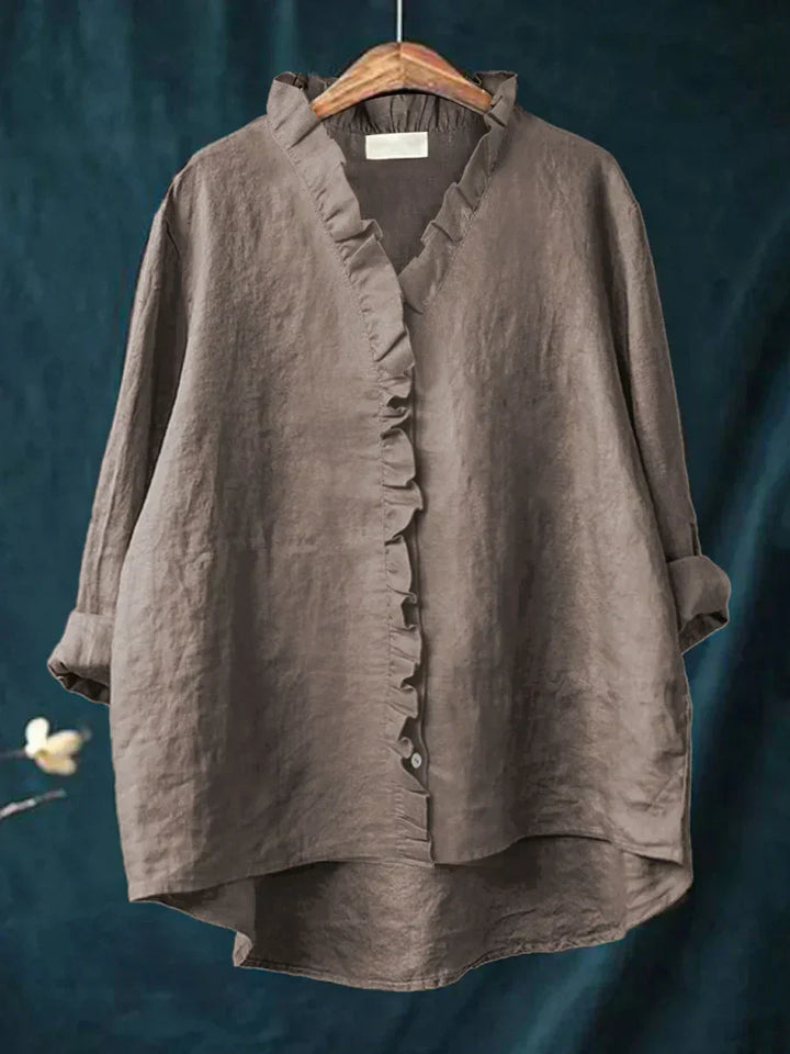 Loizza | Ruffle V-Neck Blouse