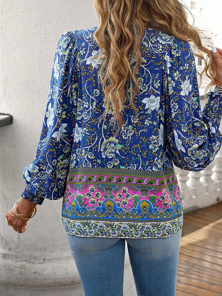 Stella | Boho Floral Ruffle Blouse