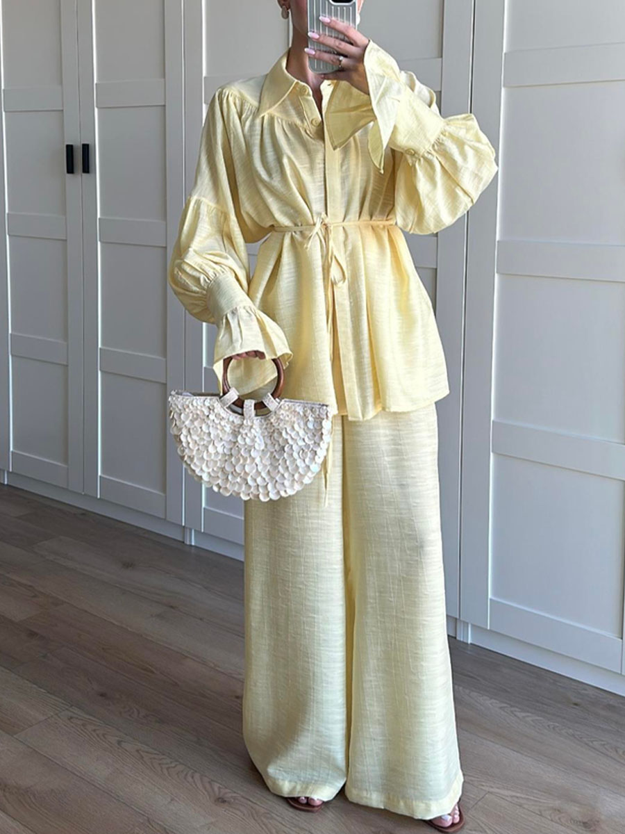 Lynn | Casual Two-Piece Set with Wide-Leg Pants